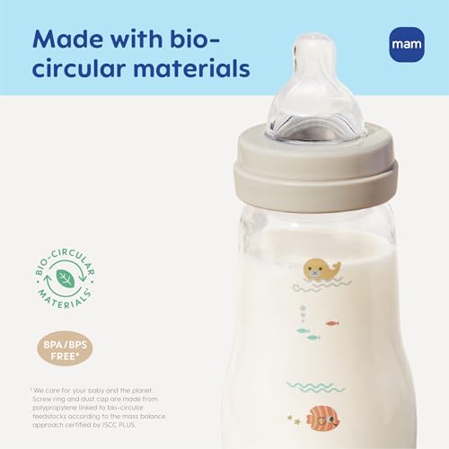 Glass Baby Bottle with Slow Flow Nipple