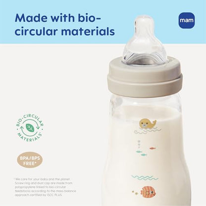 Glass Baby Bottle with Slow Flow Nipple