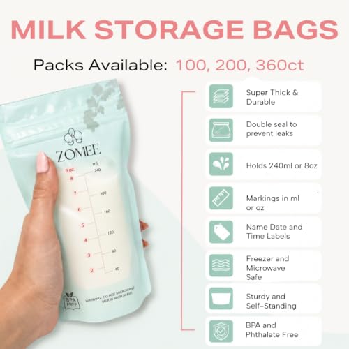Breast Milk Storage Bags With Leakproof Freezer-Safe Design
