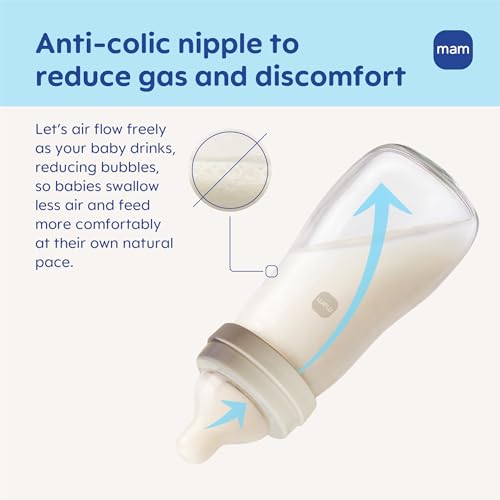 Glass Baby Bottle with Slow Flow Nipple