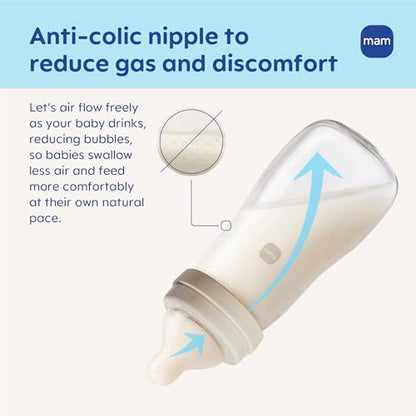Glass Baby Bottle with Slow Flow Nipple