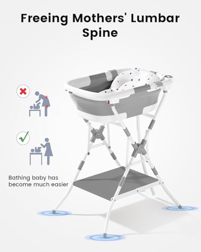 2-in-1 Baby Bathtub With Collapsible Stand