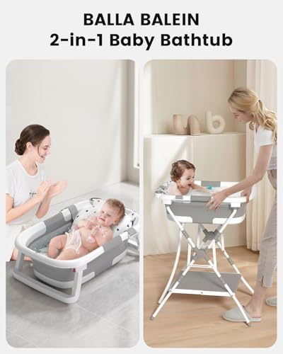 2-in-1 Baby Bathtub With Collapsible Stand