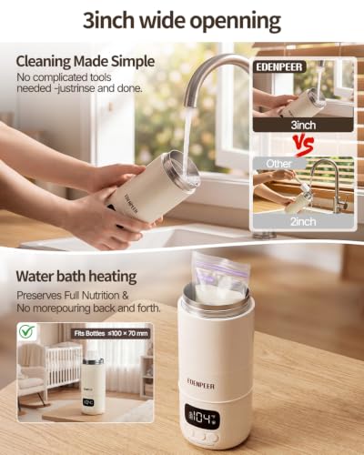 Portable Bottle Warmer With Cordless Dual Heating