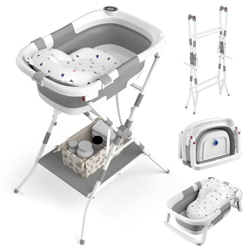 2-in-1 Baby Bathtub With Collapsible Stand