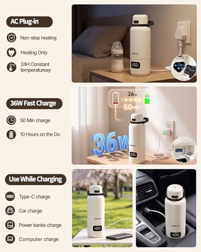 Portable Bottle Warmer With Cordless Dual Heating
