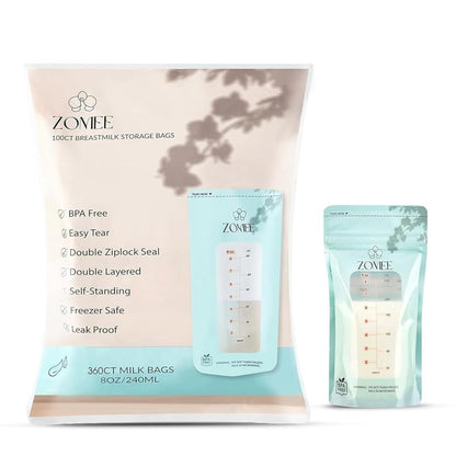 Breast Milk Storage Bags With Leakproof Freezer-Safe Design