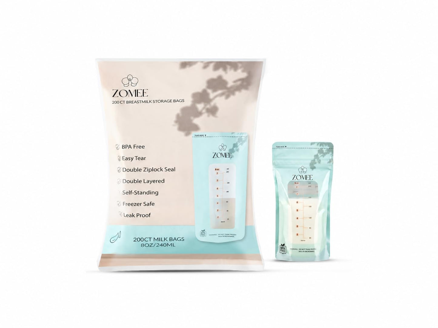 Breast Milk Storage Bags With Leakproof Freezer-Safe Design