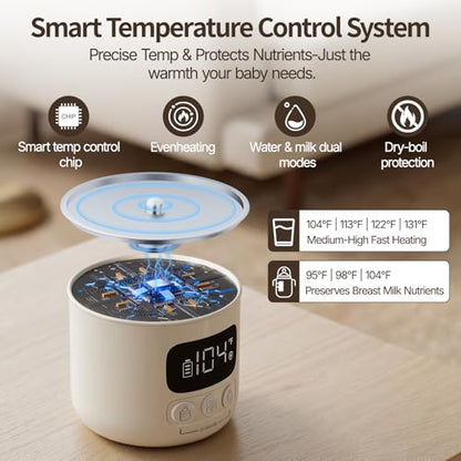 Portable Bottle Warmer With Cordless Dual Heating