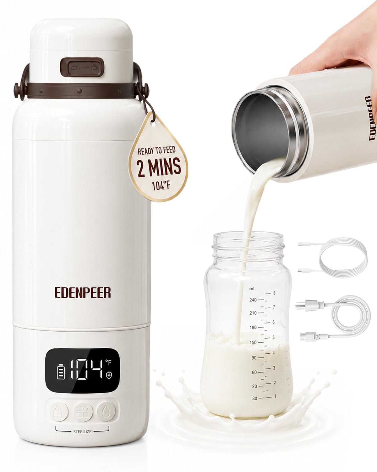 Portable Bottle Warmer With Cordless Dual Heating