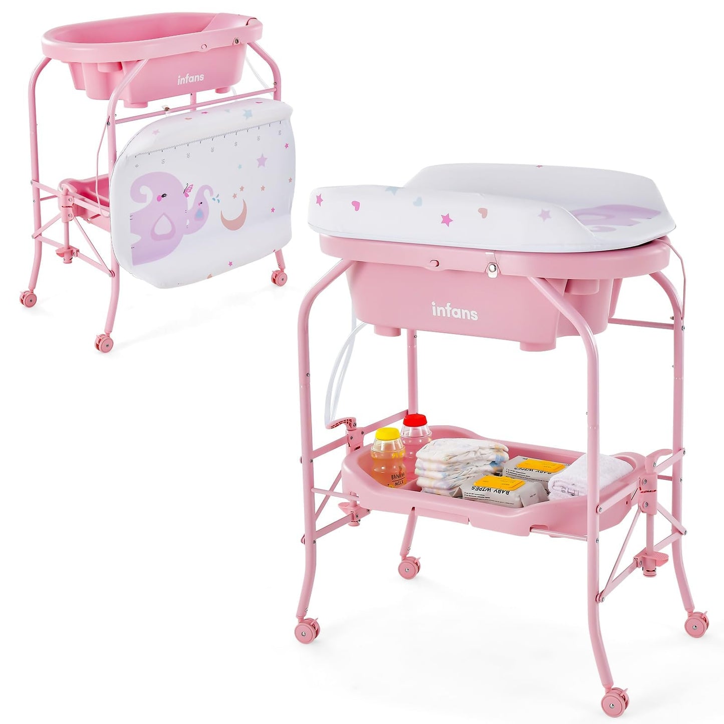 2-in-1 Baby Changing Table With Built-In Bathtub
