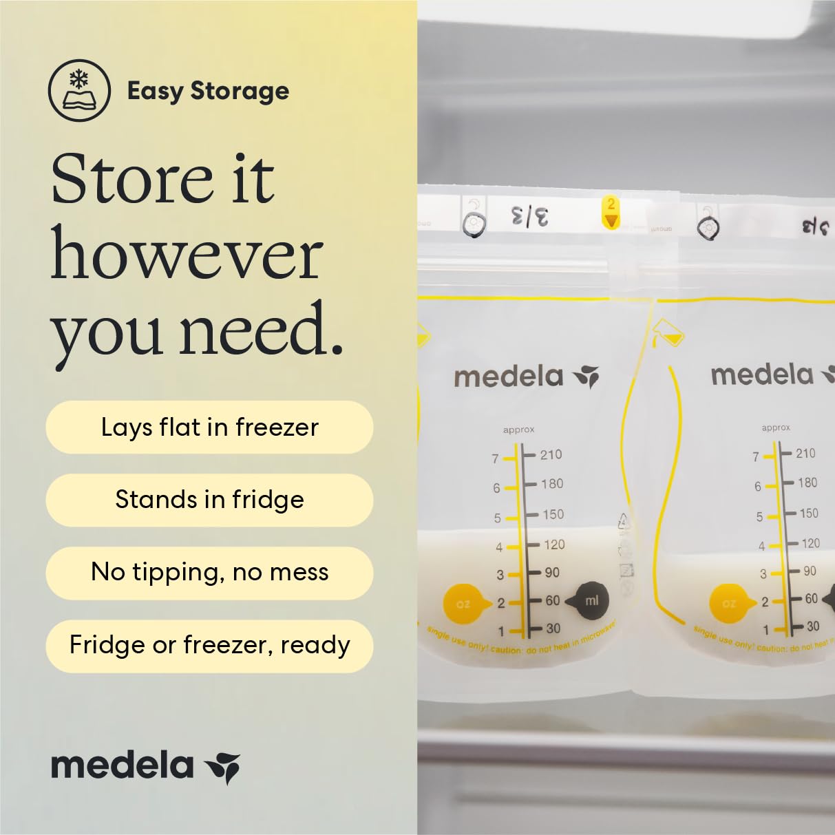 Breast Milk Storage Bags With Easy-Pour Spout