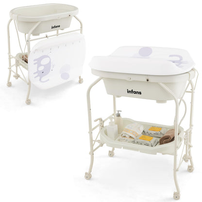 2-in-1 Baby Changing Table With Built-In Bathtub