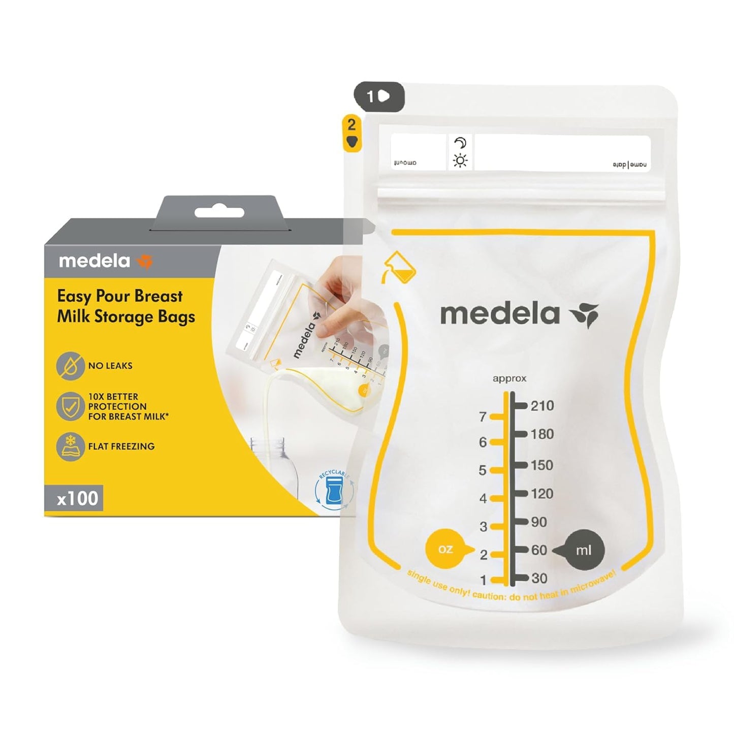 Breast Milk Storage Bags With Easy-Pour Spout