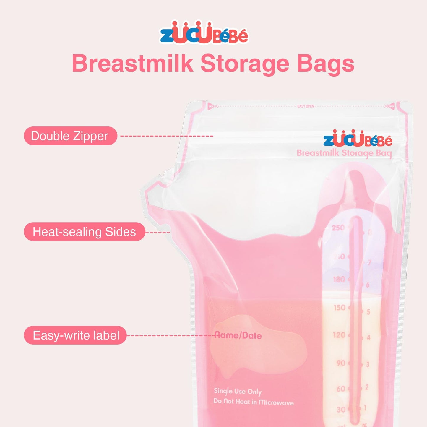 Breast Milk Storage Bags With Leakproof Design