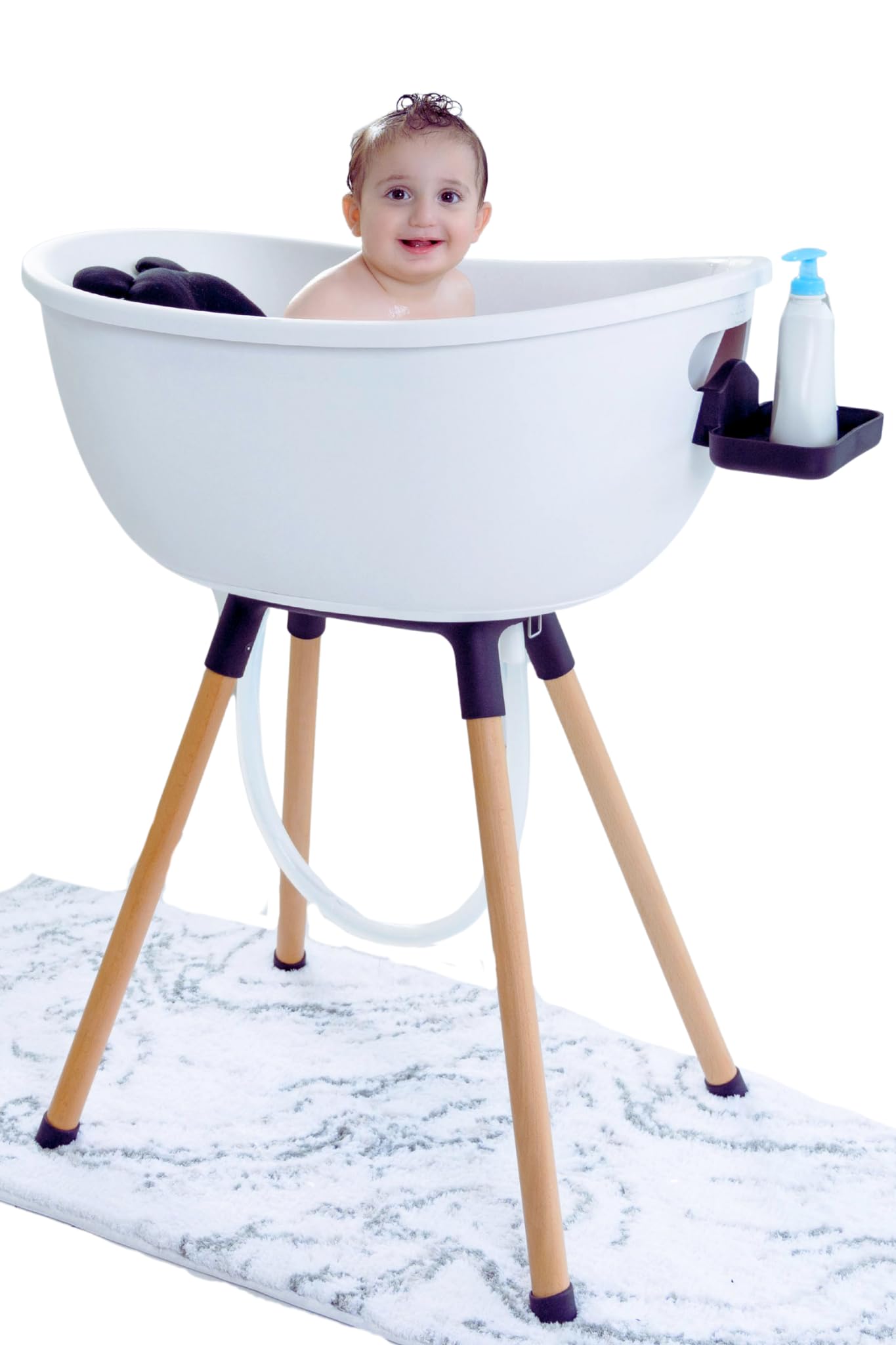 3-Stage Baby Bathtub With Wooden Stand