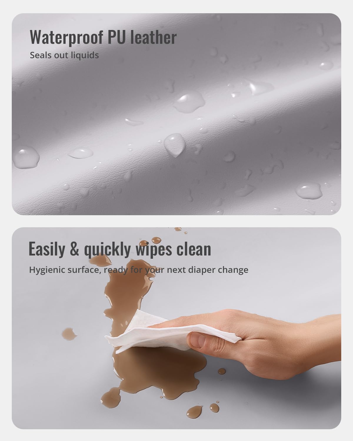 Waterproof Baby Changing Pad With Wipe-Clean Cover
