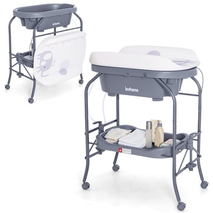 2-in-1 Baby Changing Table With Built-In Bathtub