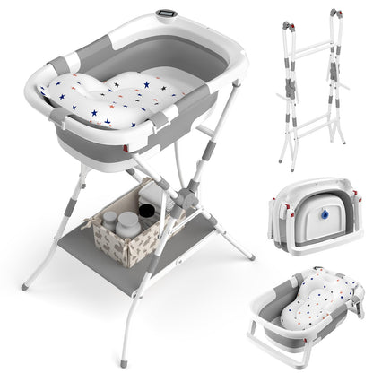 2-in-1 Baby Bathtub With Collapsible Stand