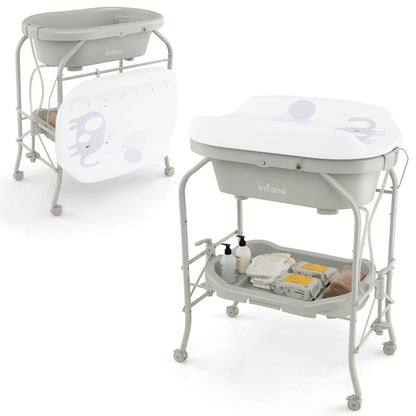 2-in-1 Baby Changing Table With Built-In Bathtub