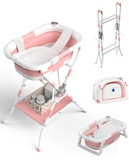 2-in-1 Baby Bathtub With Collapsible Stand
