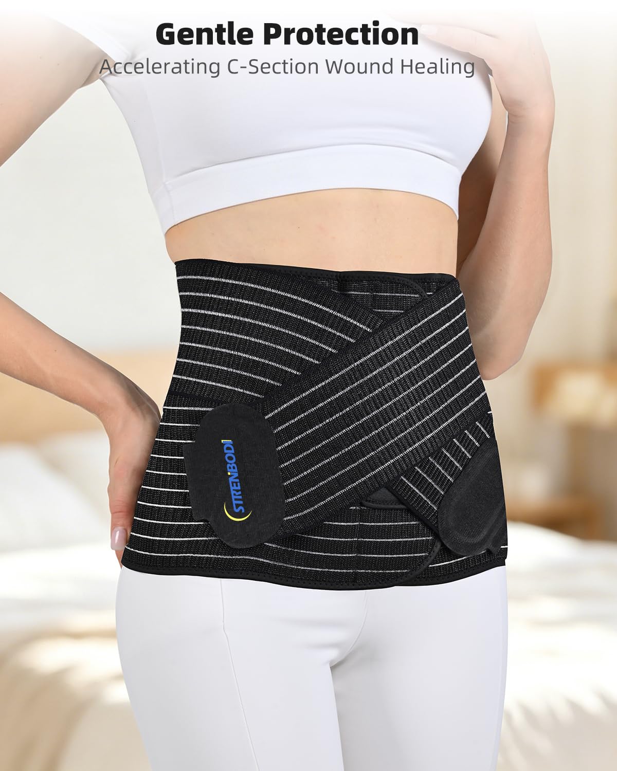 Postpartum Belly Wrap With Adjustable Compression