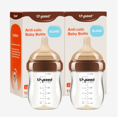 Glass Anti-Colic Baby Bottles with Newborn Nipples