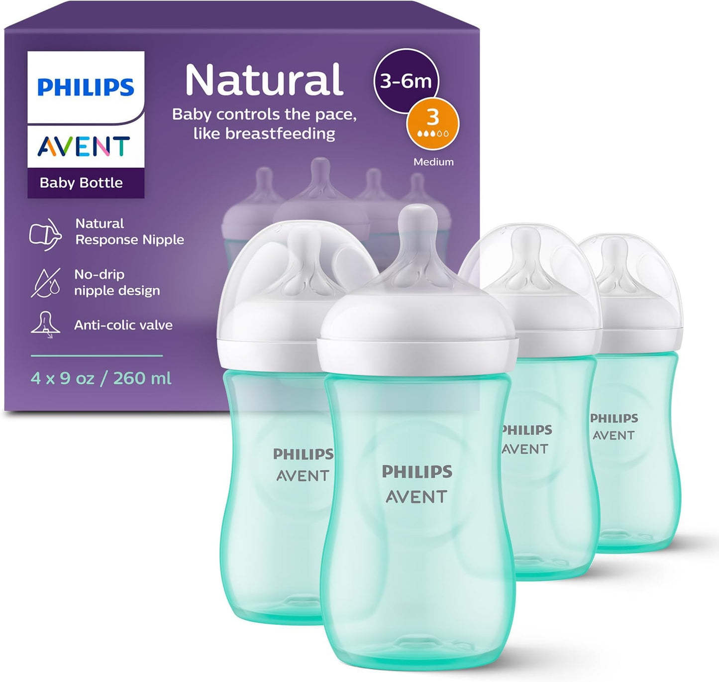 Natural Baby Bottle with Natural Response Nipple