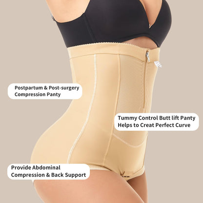 Postpartum Compression Girdle Shorts with Belly Support