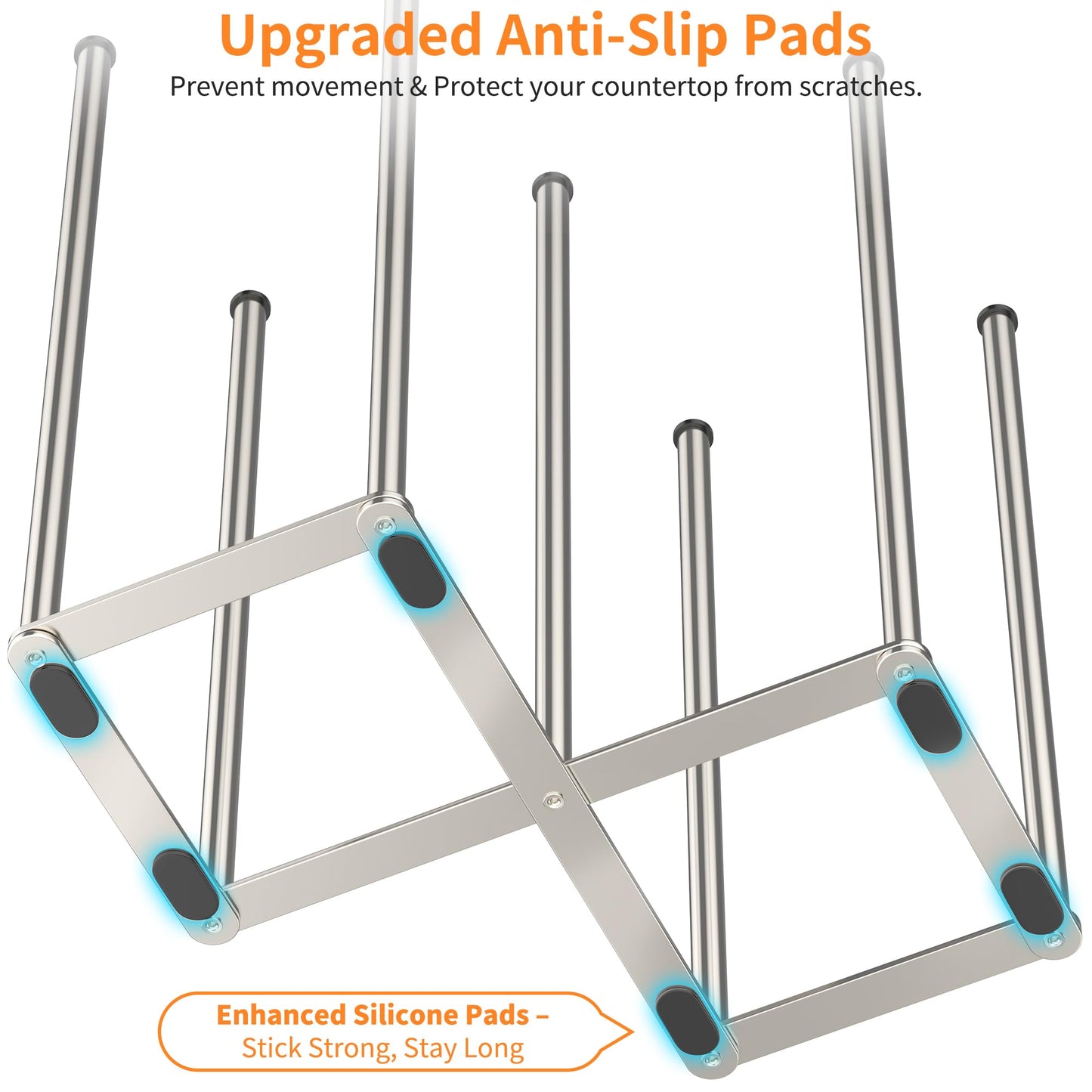 Foldable Bottle Drying Rack With Stainless Steel Design