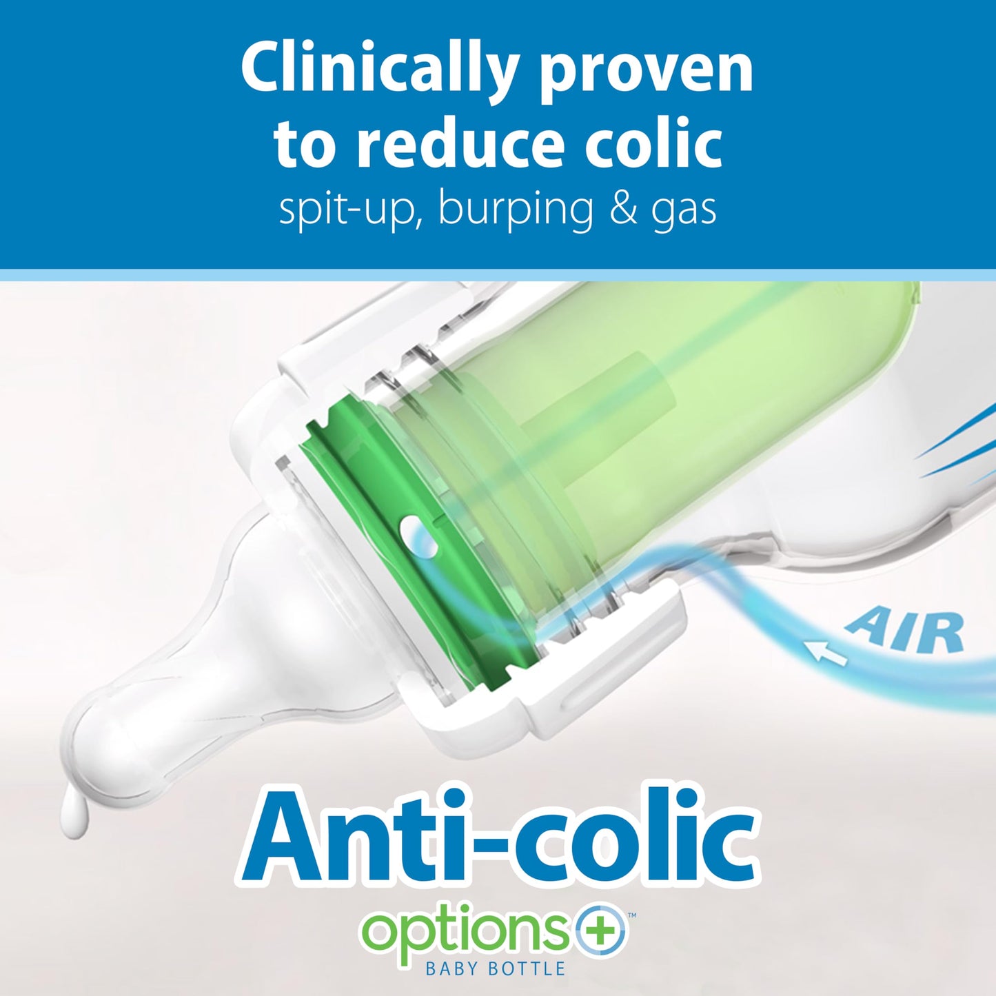 Anti-Colic Baby Bottle with Slow Flow Nipple