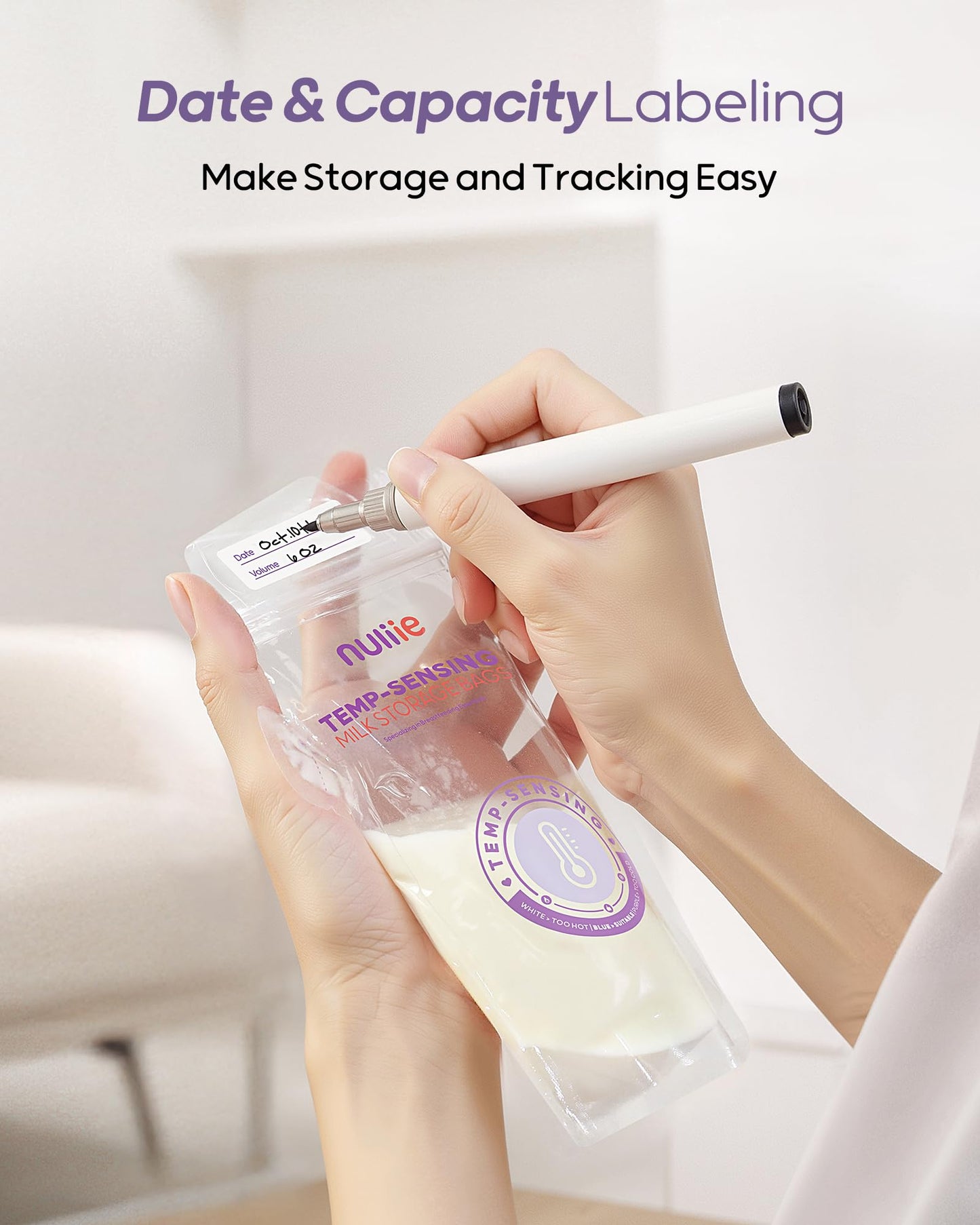 Breast Milk Storage Bags With Temperature Sensor