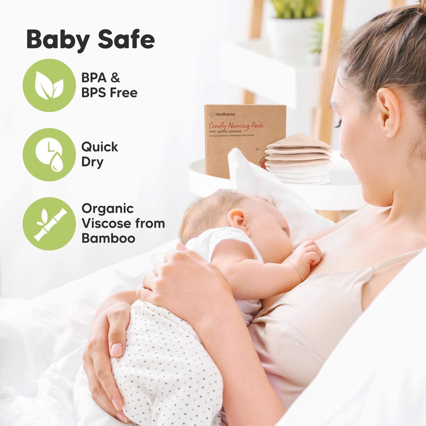 Organic Washable Nursing Pads with Bamboo Viscose