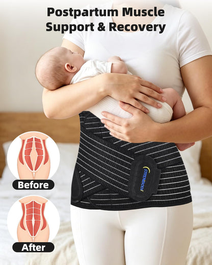 Postpartum Belly Wrap With Adjustable Compression