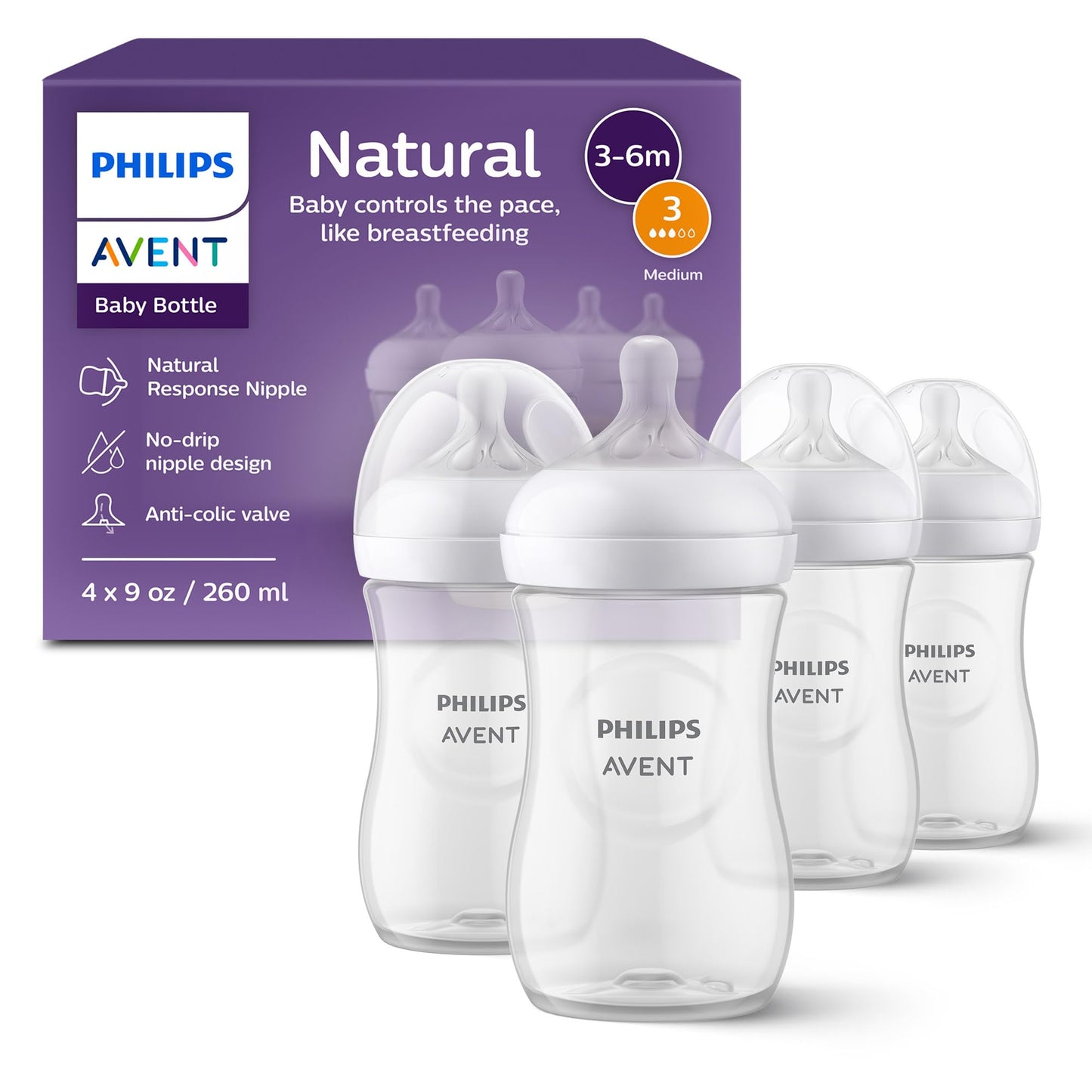 Natural Baby Bottle with Natural Response Nipple