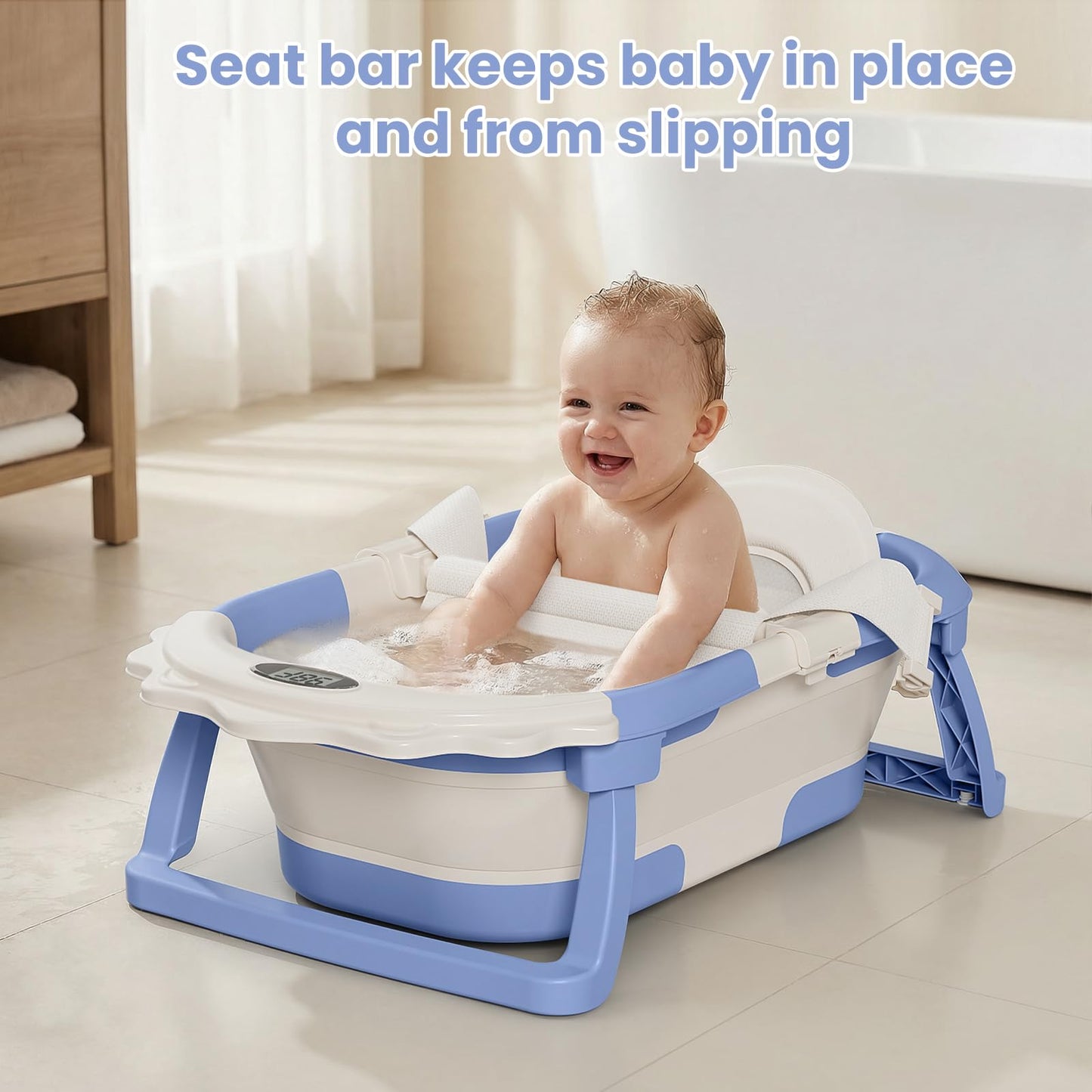 Collapsible Baby Bathtub With Temperature Monitor