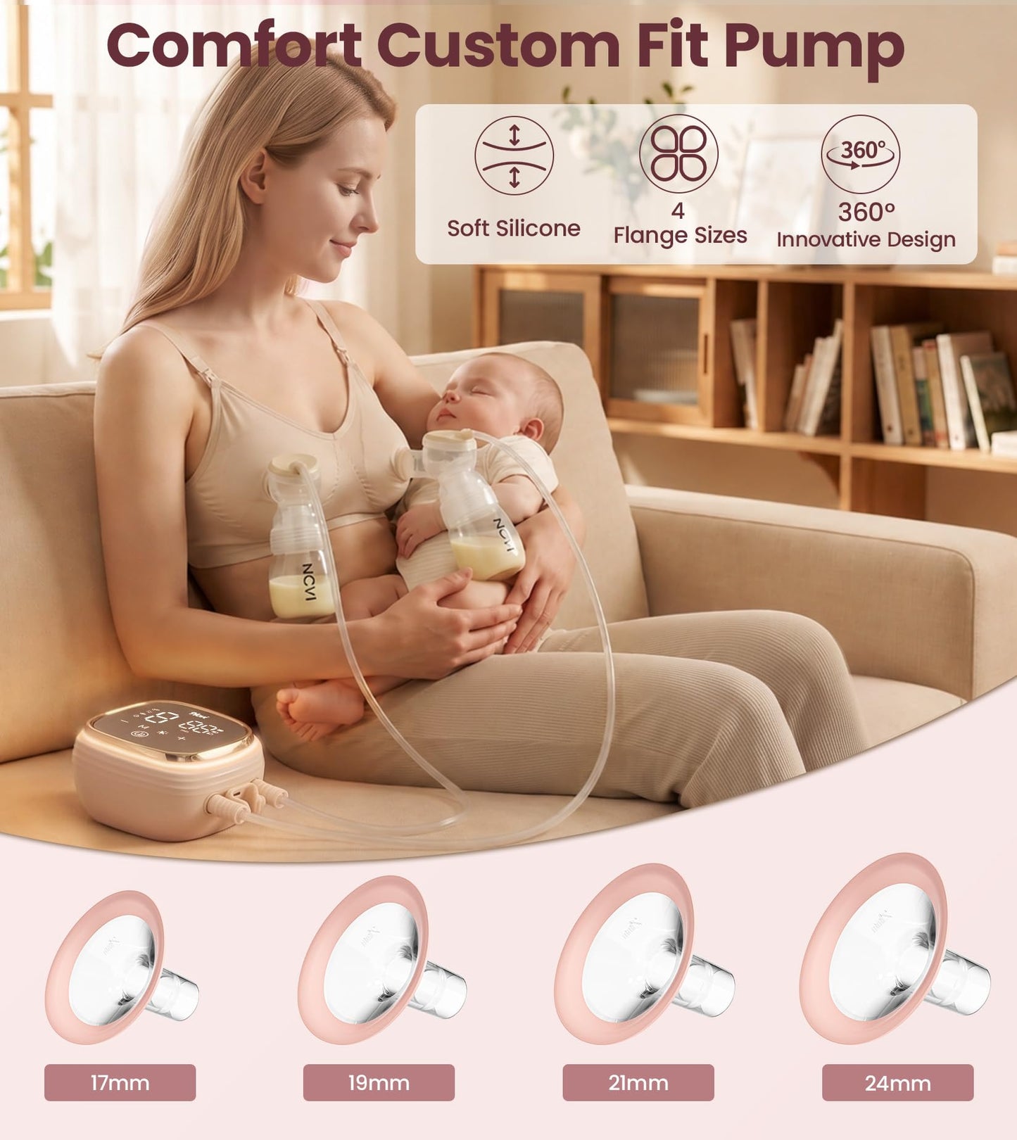 Electric Breast Pump With Adjustable Suction