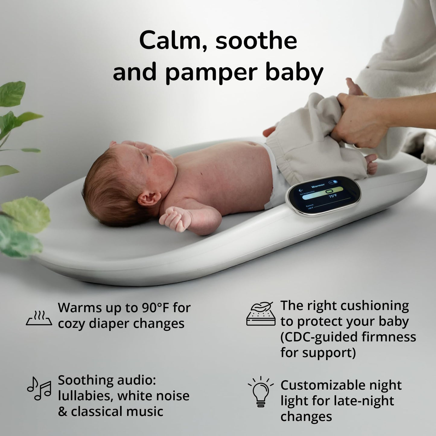 Smart Baby Changing Pad With Built-In Weight Scale