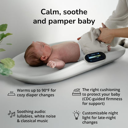 Smart Baby Changing Pad With Built-In Weight Scale