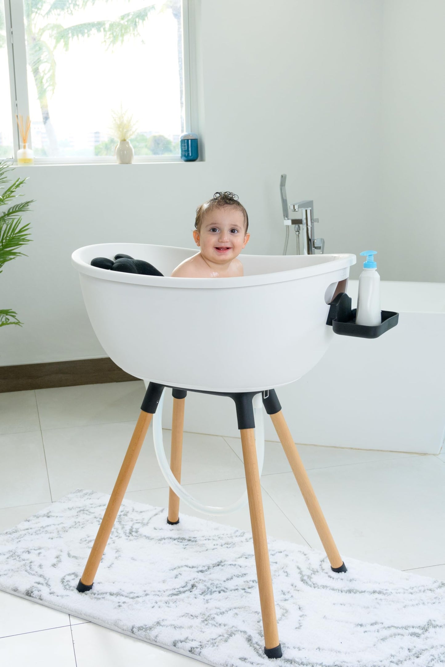 3-Stage Baby Bathtub With Wooden Stand