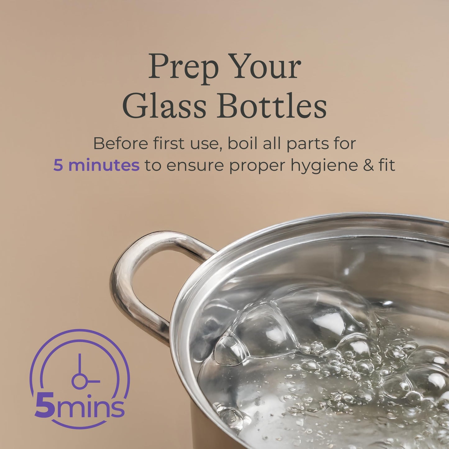 Glass Baby Bottles with NaturalWave Nipple