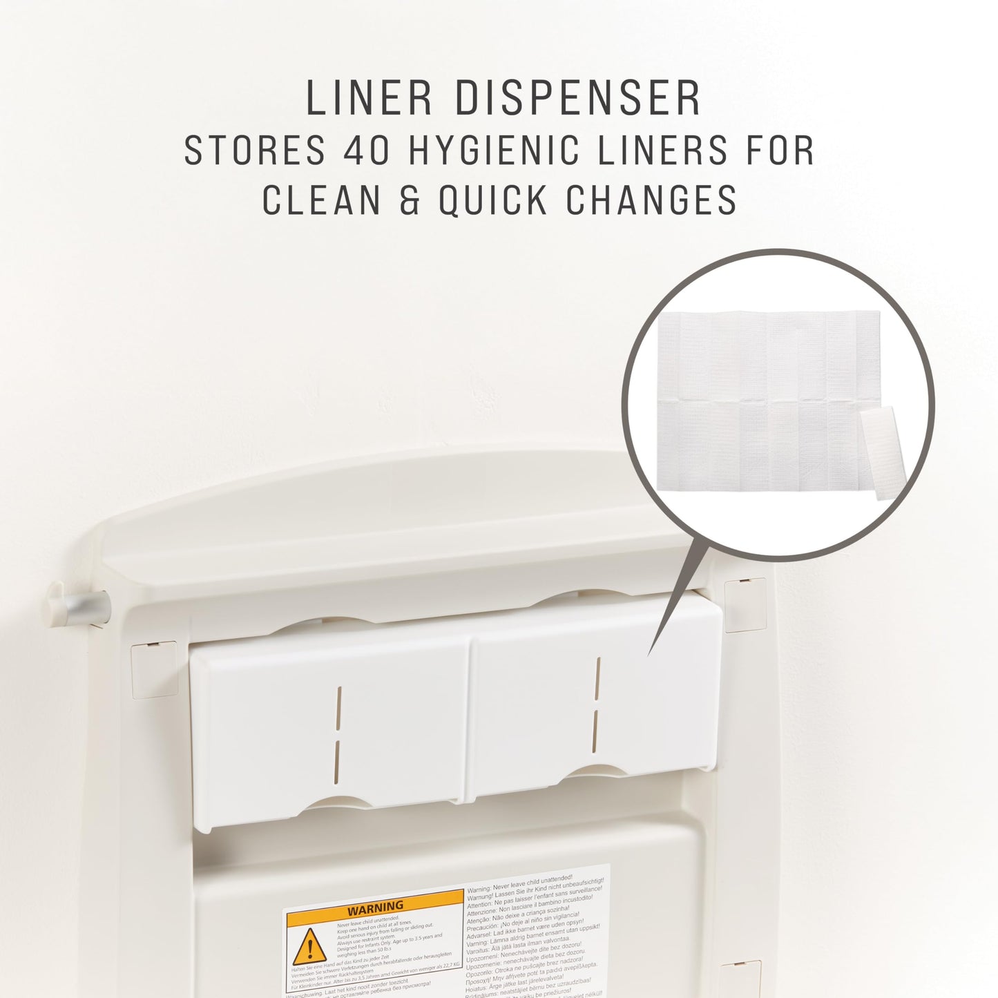 Wall-Mounted Baby Changing Station With Safety Straps
