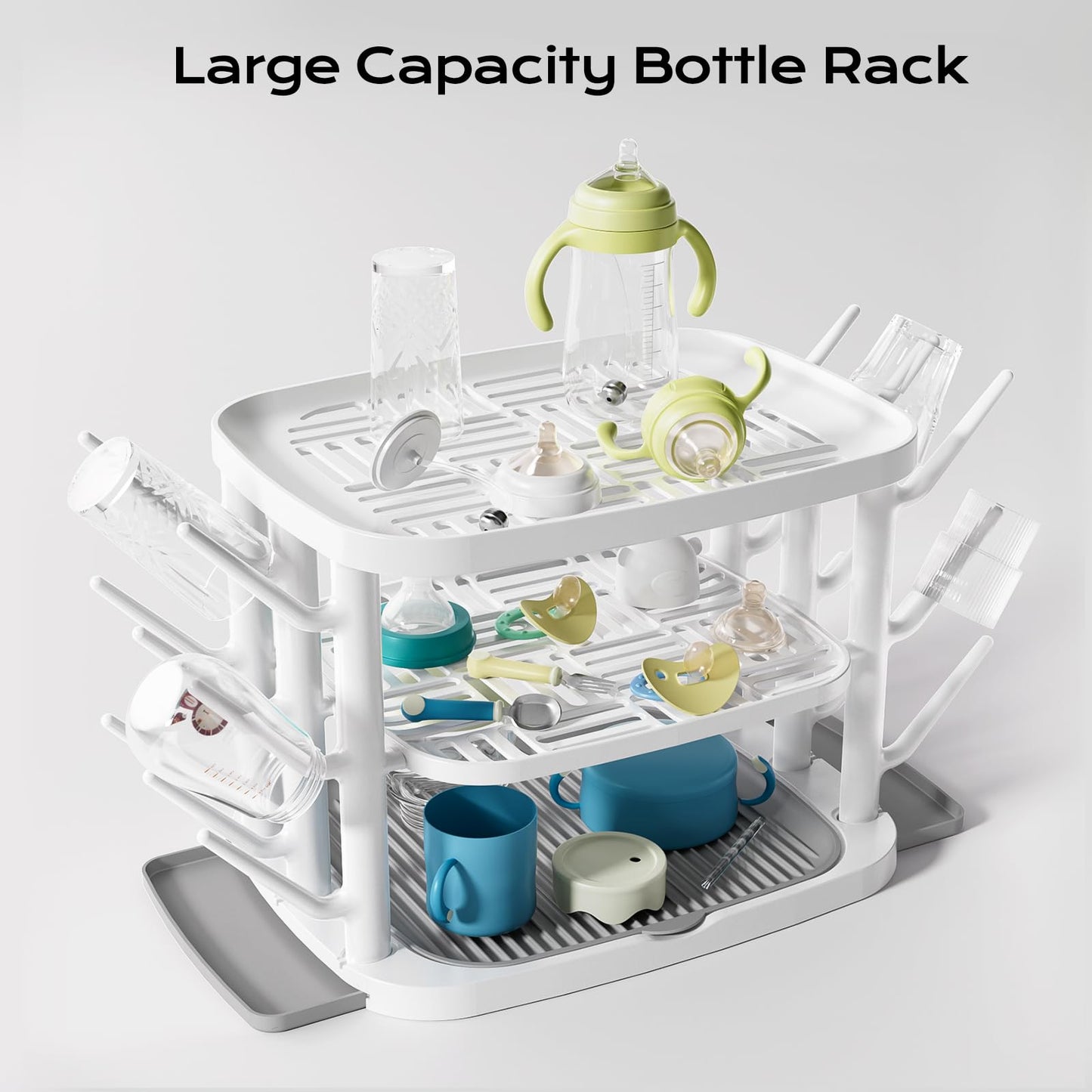 3-Tier Baby Bottle Drying Rack With 360° Ventilation