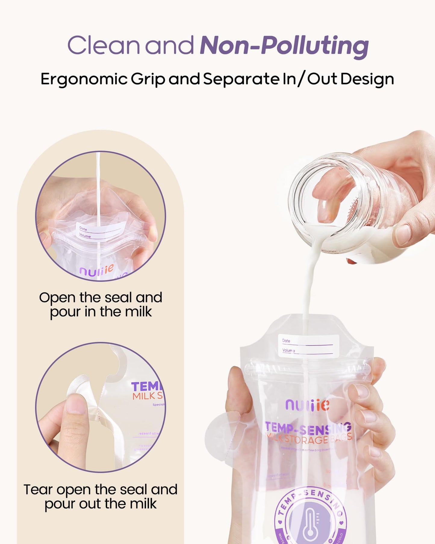 Breast Milk Storage Bags With Temperature Sensor