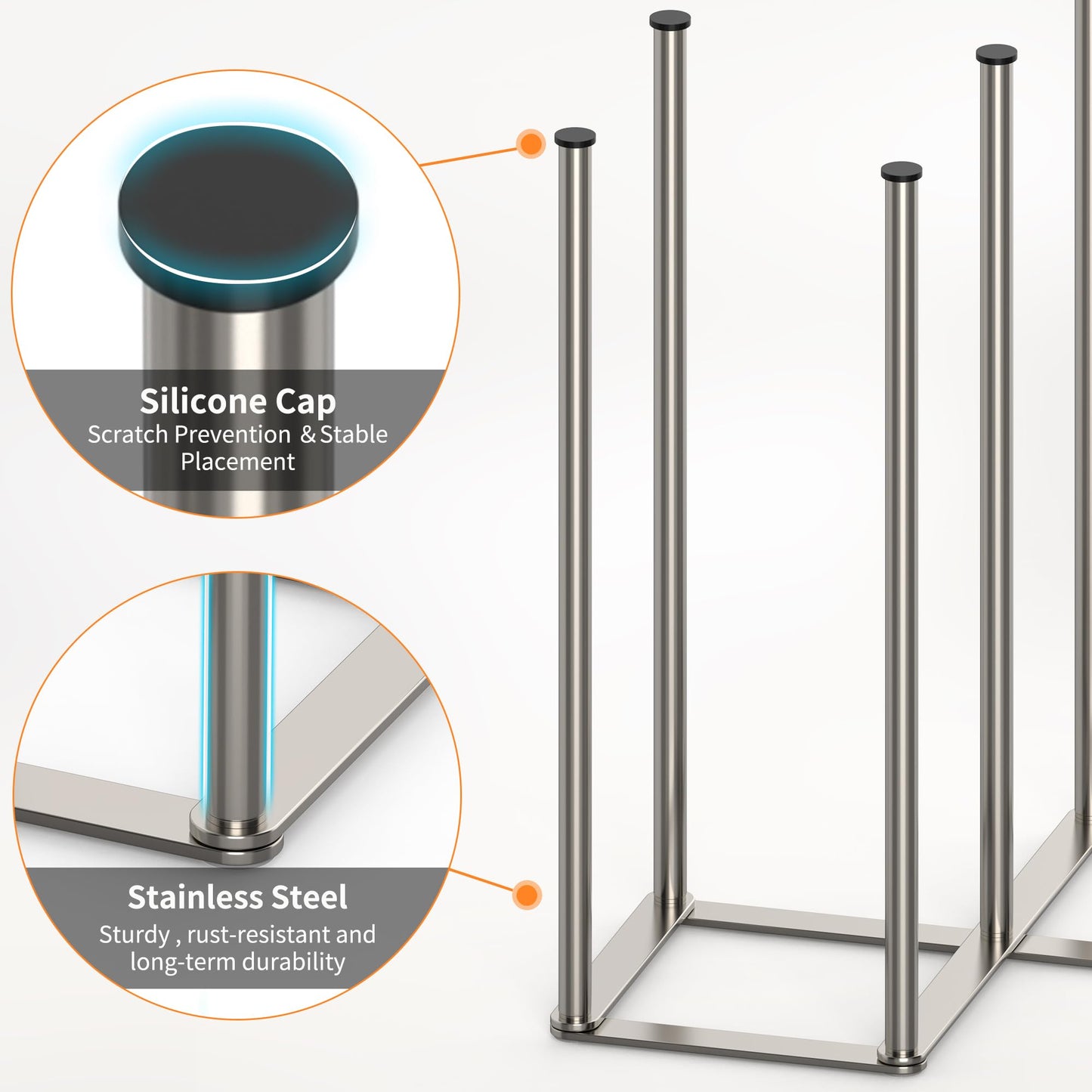 Foldable Bottle Drying Rack With Stainless Steel Design