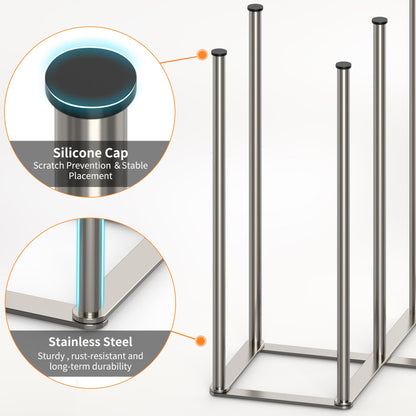 Foldable Bottle Drying Rack With Stainless Steel Design