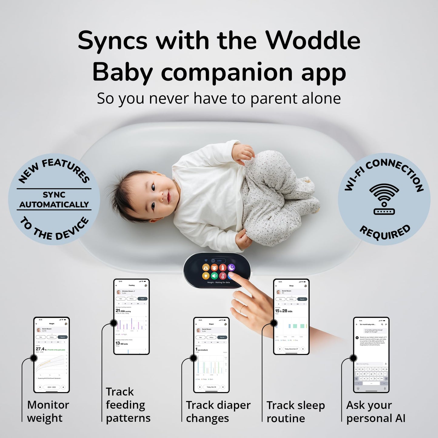 Smart Baby Changing Pad With Built-In Weight Scale