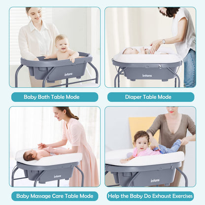 2-in-1 Baby Changing Table With Built-In Bathtub