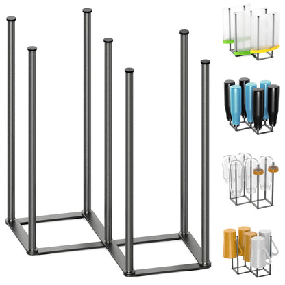 Foldable Bottle Drying Rack With Stainless Steel Design