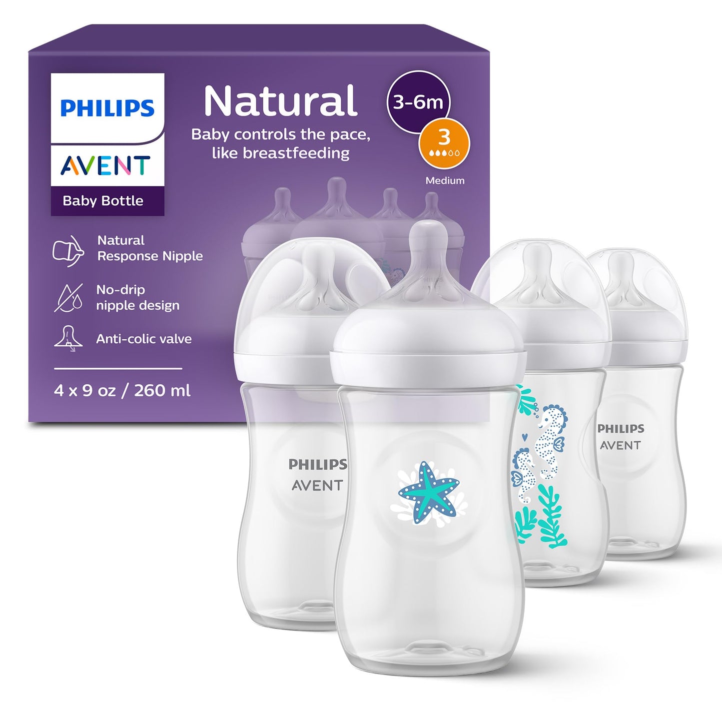 Natural Baby Bottle with Natural Response Nipple